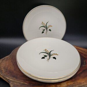 Edwin Knowles Forsythia Bread Plates Set of 6 Yellow Floral 6.25" Vintage